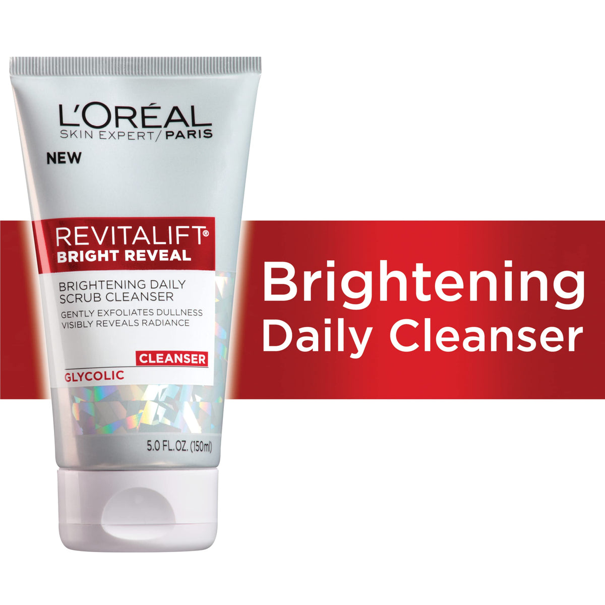 L'Oreal Paris cleanser staged on bathroom counter to show routine-ready convenience