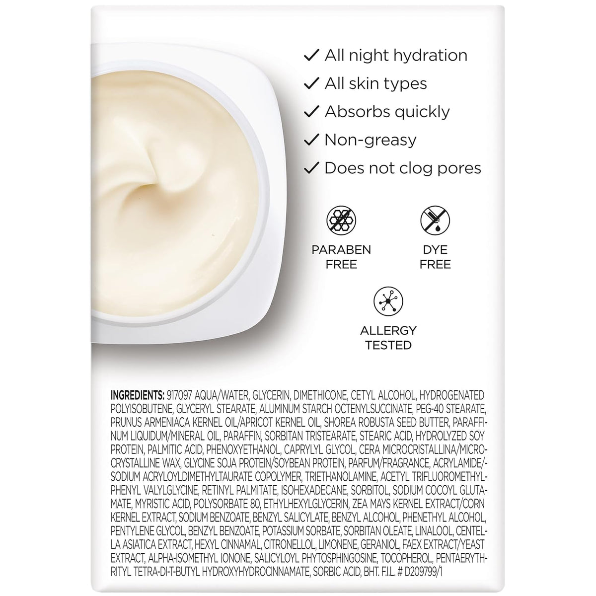 L'Oreal Paris RevitaLift ingredient panel showing active pro-retinyl A benefits