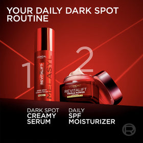 L'Oreal Paris label close-up showing claims like paraben-free and dermatologist-tested