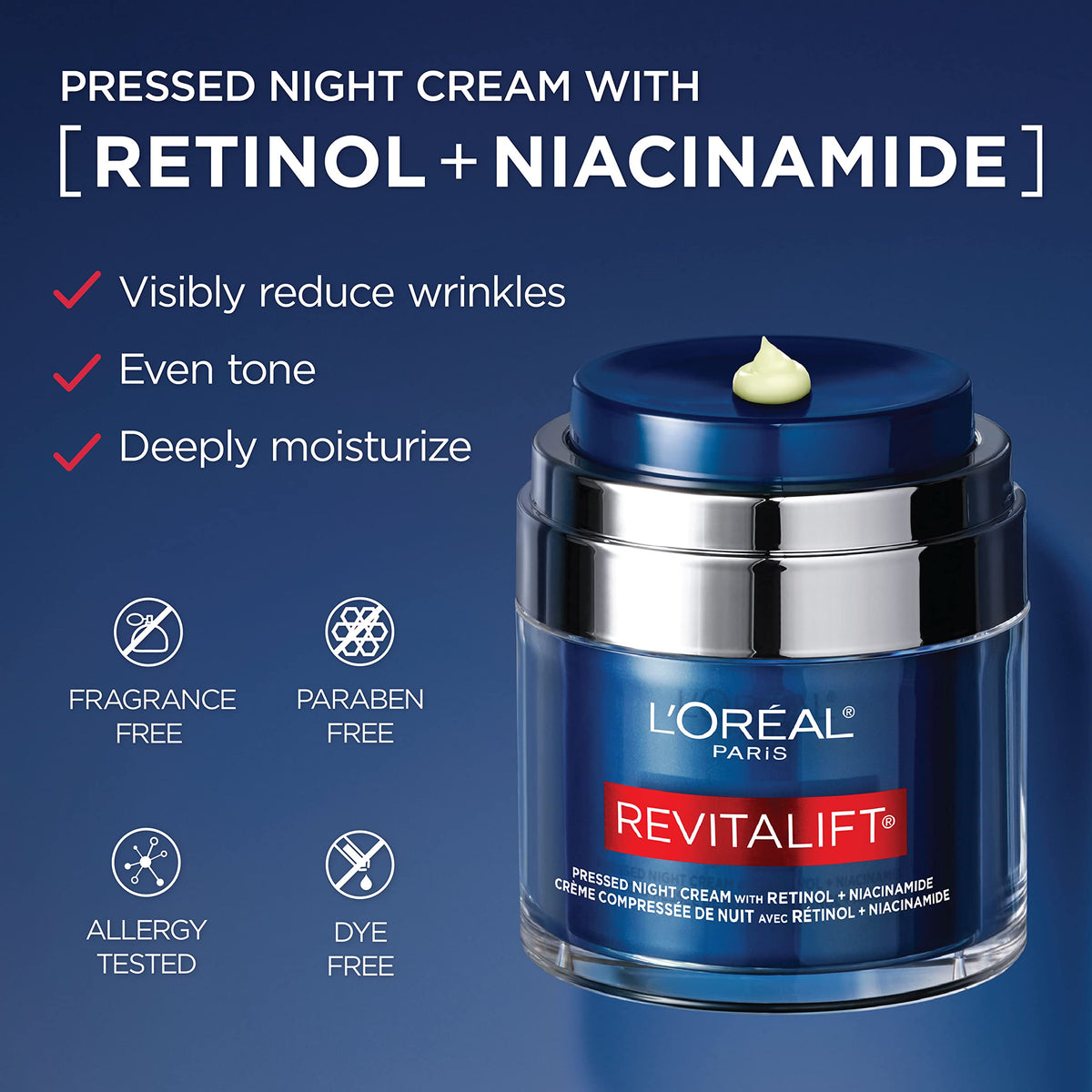 L'Oreal Paris texture shot of lightweight cream showing smooth absorbency benefit