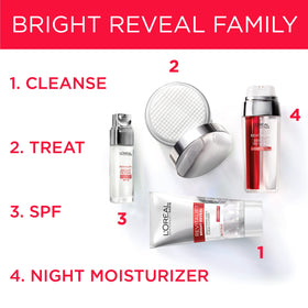 L'Oreal Paris dispensing cleanser onto hand to show creamy texture and ease of use