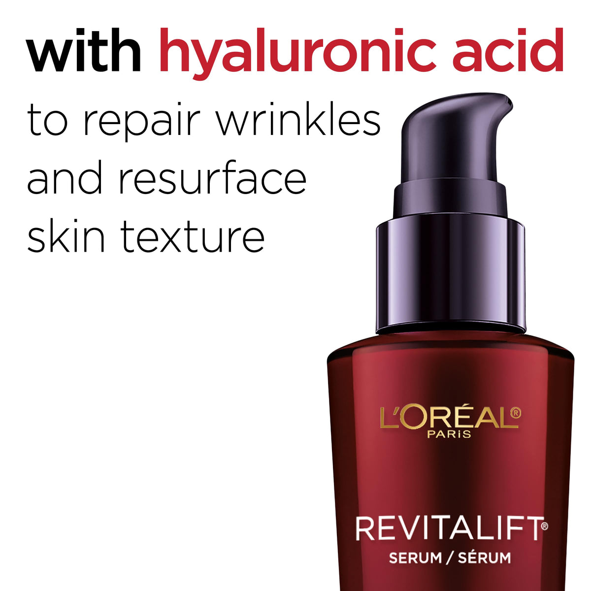 L'Oreal Paris serum droplet texture highlighting hydration boost