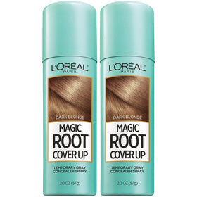 L'Oreal Paris front packaging showing dark blonde spray benefits