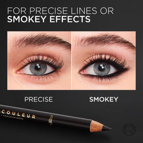 L'Oreal Paris pencil beside ruler showing actual length for portability and value benefit