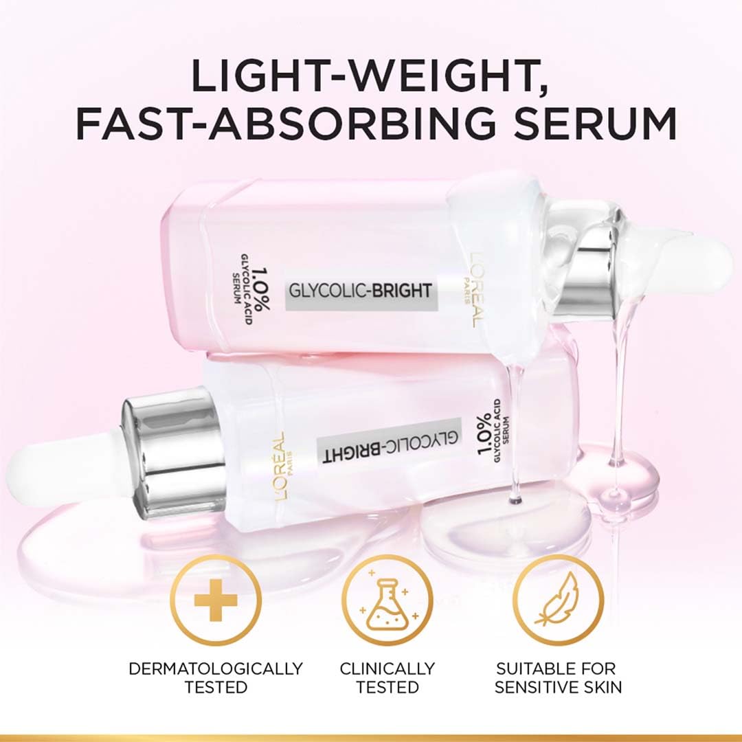 L'Oreal Paris 15ml bottle label detail shows ingredients and usage benefits