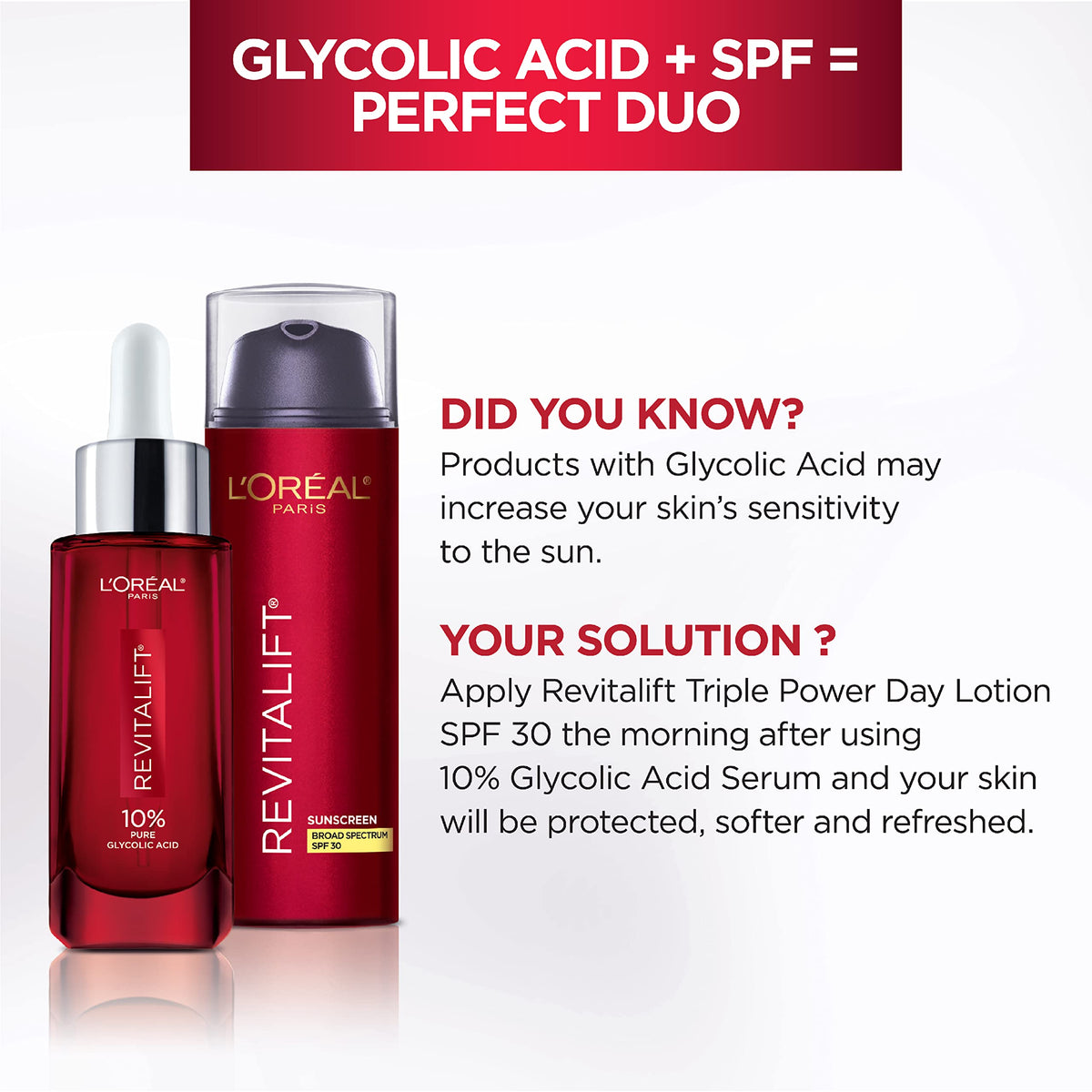 L'Oreal Paris single droplet on skin illustrating smooth application and quick absorption