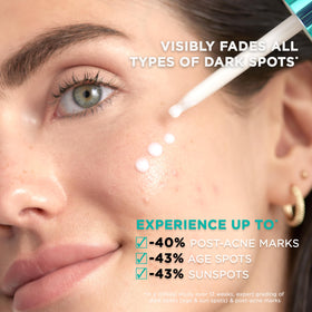 L'Oreal Paris serum dropper dispensing clear texture, highlights lightweight absorption