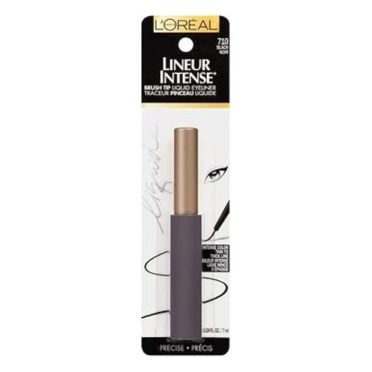 L'Oreal Paris eyeliner next to mascara showing scale and pairing suggestion
