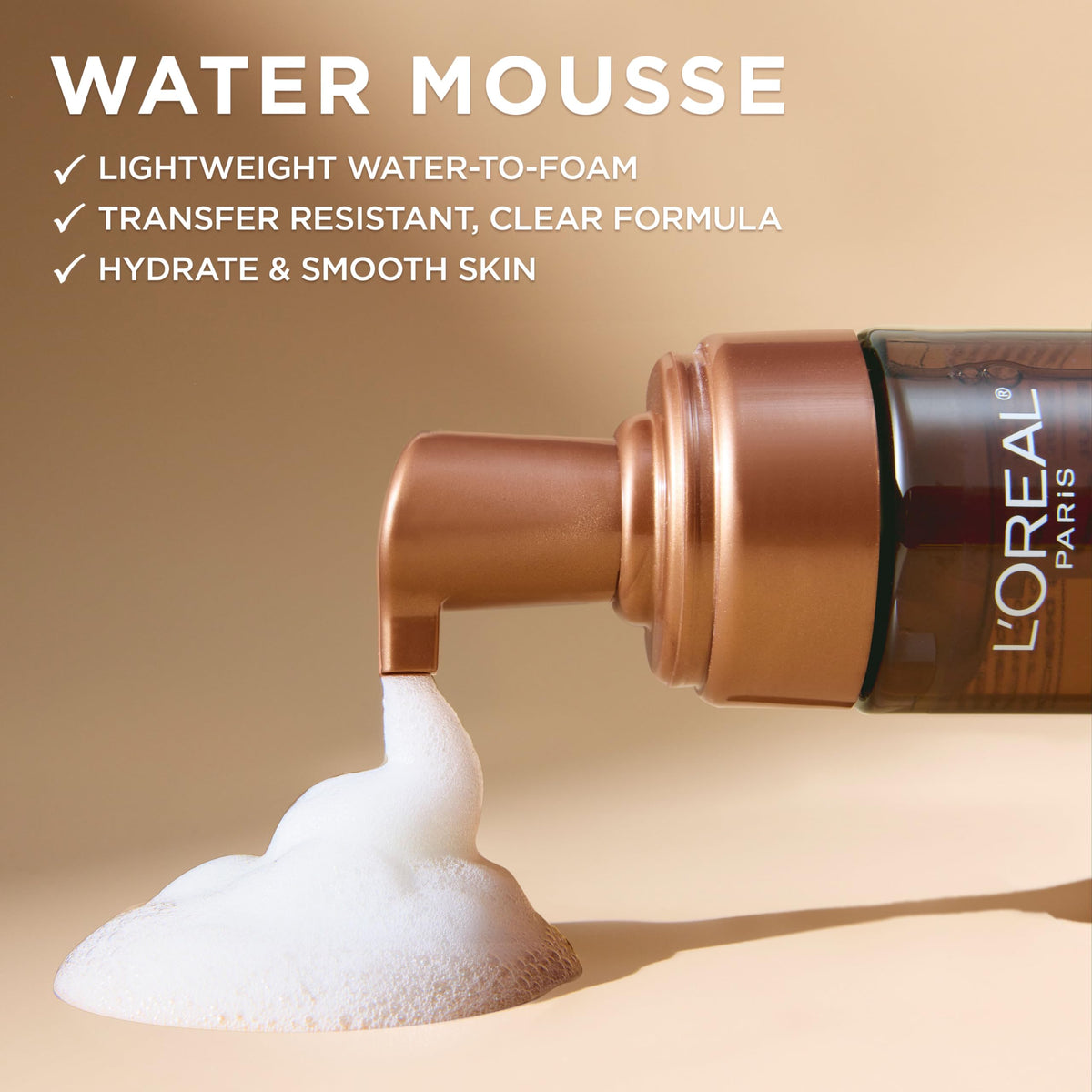 L'Oreal Paris application with mitt demonstrating streak-free, even coverage