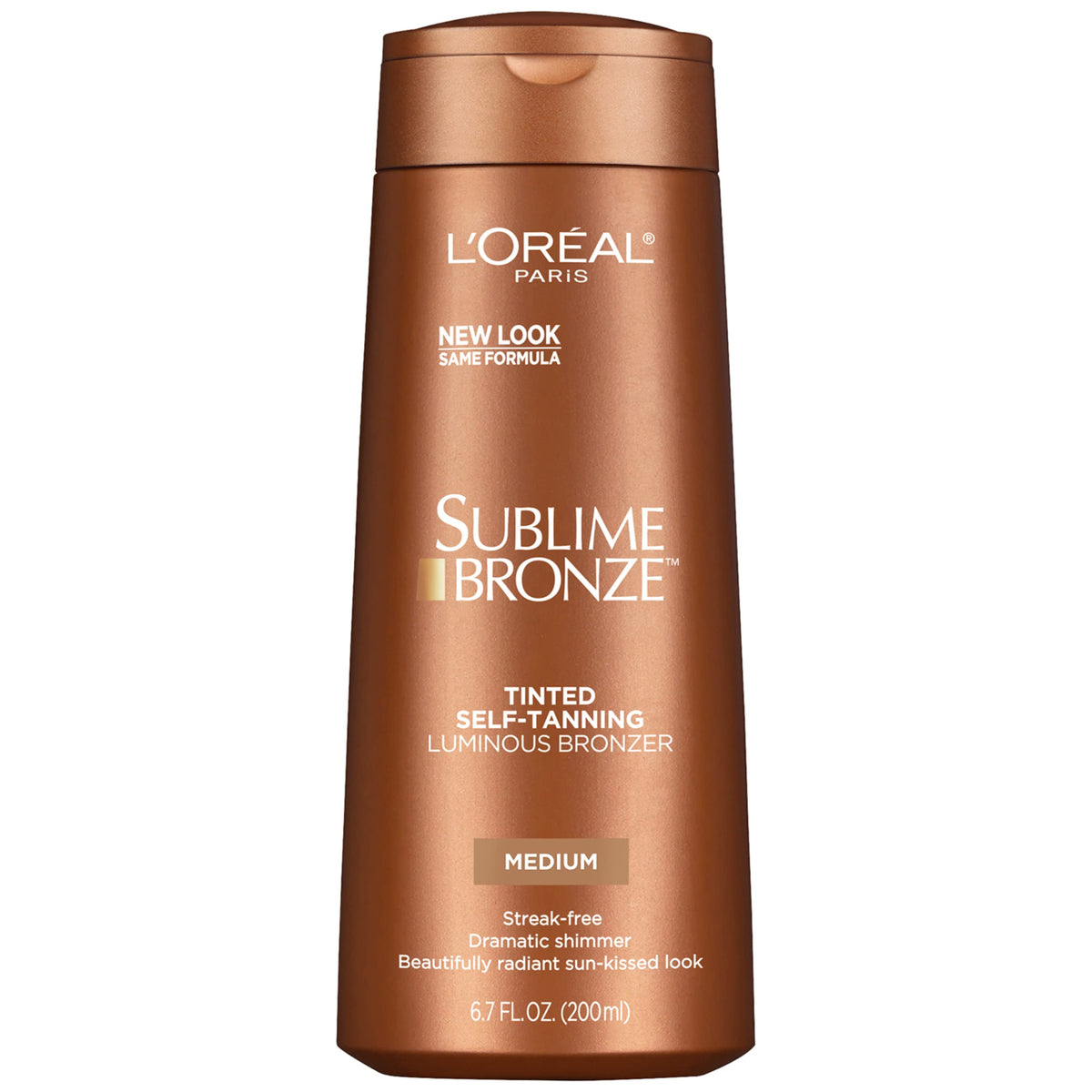 L'Oréal Paris bottle front view showing luminous bronzer and glow