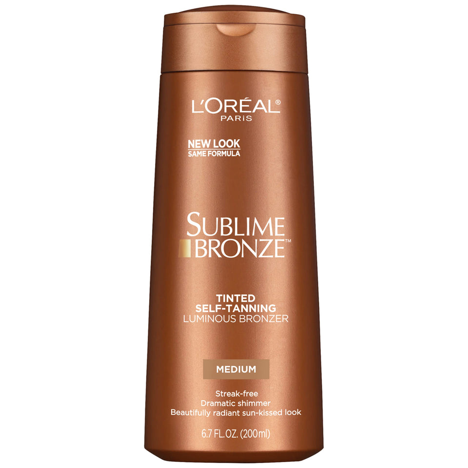 L'Oréal Paris bottle front view showing luminous bronzer and glow
