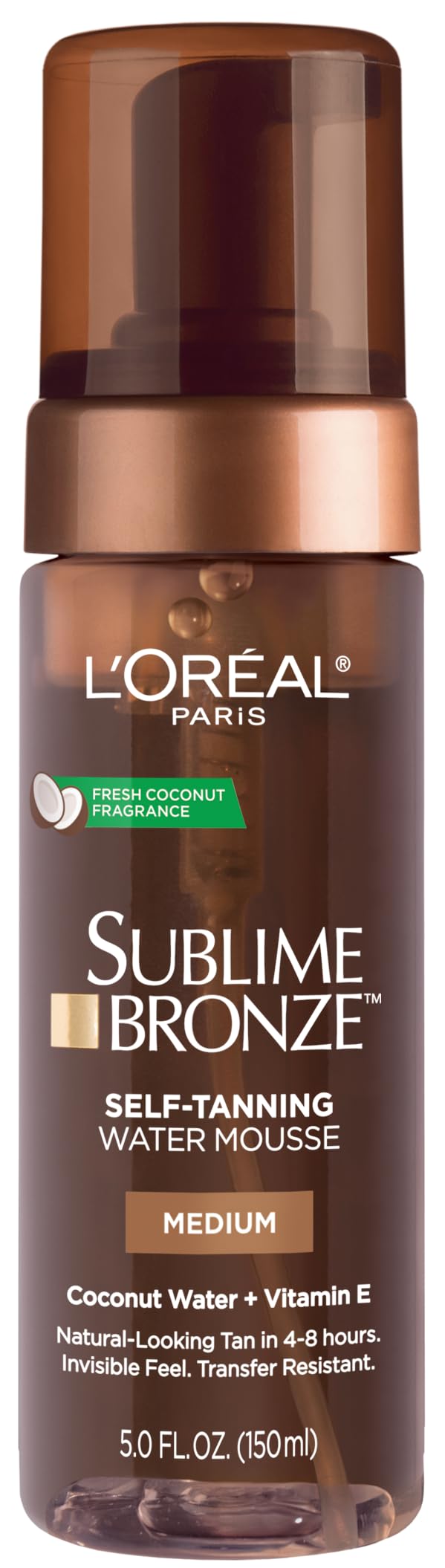 L'Oreal Paris front packaging showing product and benefit of natural tan