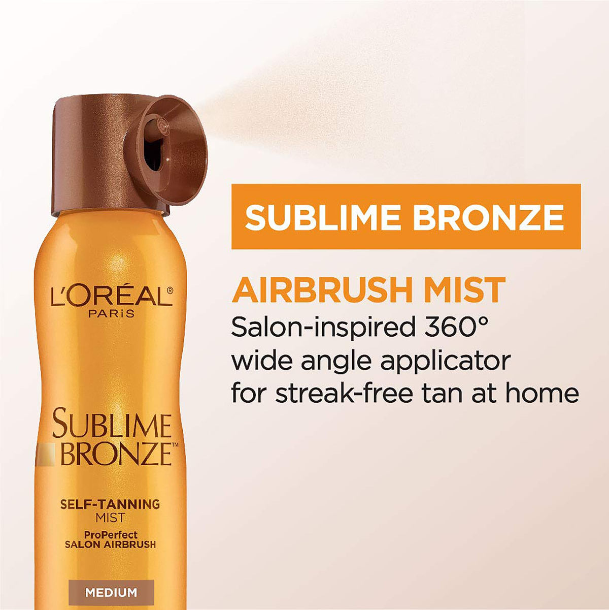 L'Oreal Paris close-up of fine mist nozzle demonstrating even application benefit