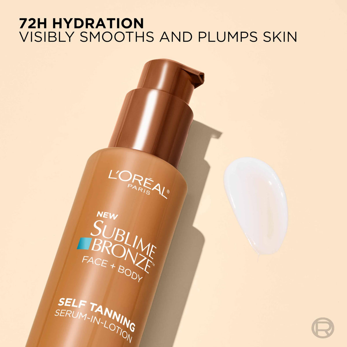 L'Oreal Paris pump nozzle detail illustrating controlled, mess-free dispensing