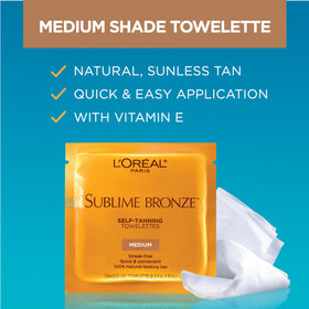 L'Oreal Paris towelette next to common items showing size and single-use portion