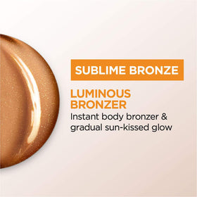 L'Oreal Paris lotion texture spread on forearm showing quick-dry, blendable finish