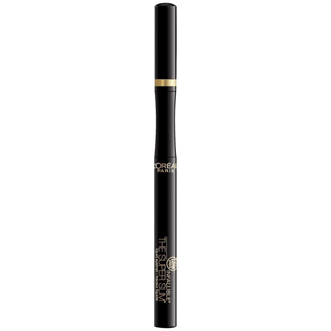 L'Oreal Paris eyeliner applied along the upper lid showing crisp, defined lash line