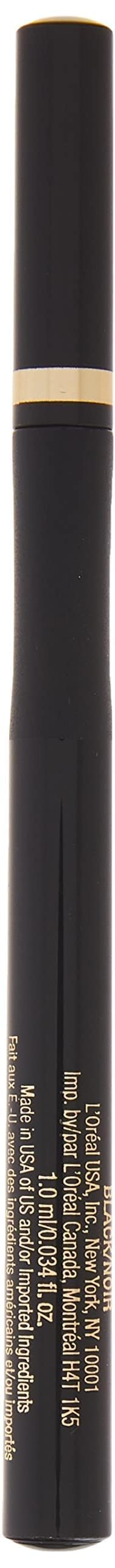 L'Oreal Paris black liner stroke swatch showing smooth continuous ink flow and intensity