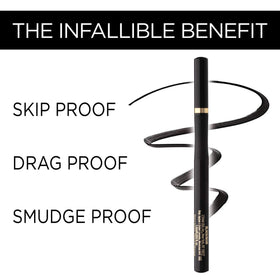 L'Oreal Paris brown eyeliner swatch on skin showing smooth pigment payoff