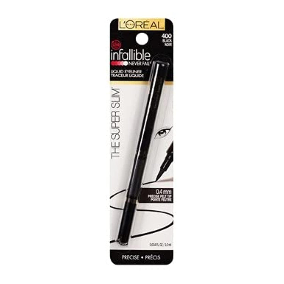 L'Oreal Paris eyeliner paired with mascara showing complementary eye definition
