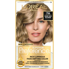 L'Oreal Paris front box showing shade 7A and kit contents for easy identification