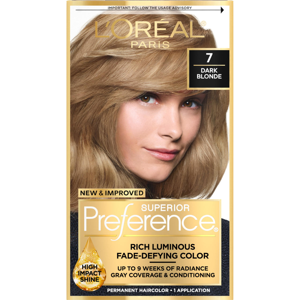 L'Oreal Paris front box showing shade and benefits