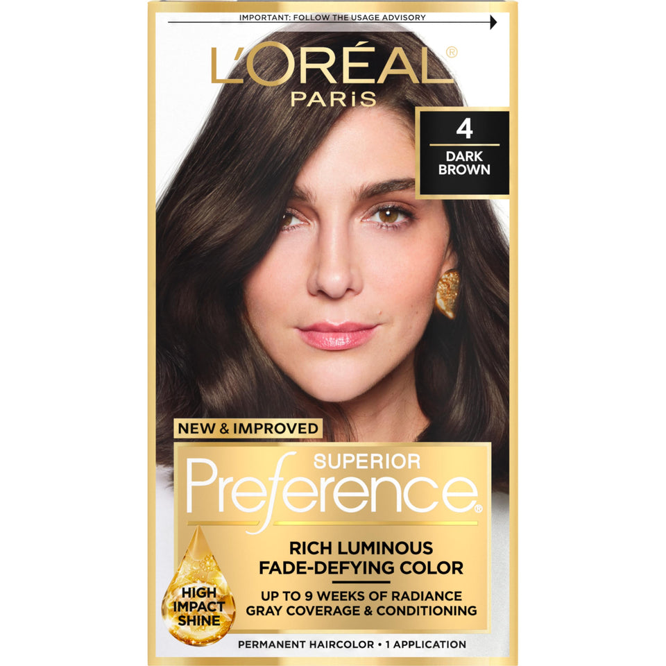 L'Oreal Paris front packaging showing kit and shade for easy selection