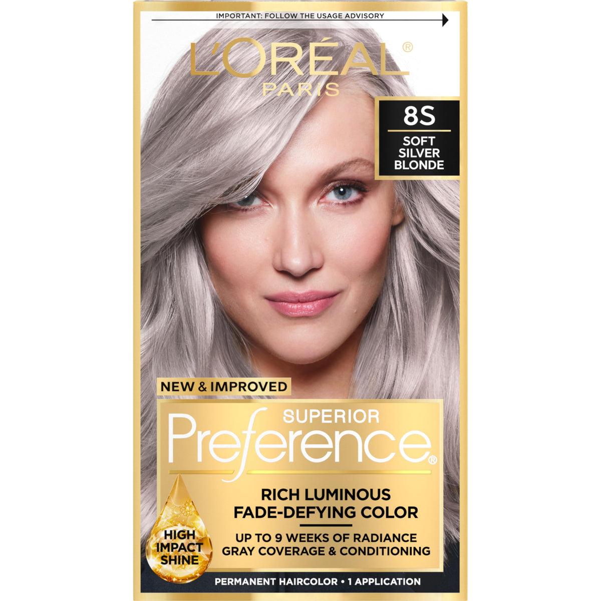 L'Oreal Paris front packaging showing shade and benefits