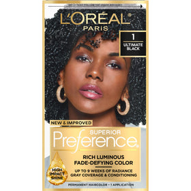 L'Oreal Paris front packaging showing kit and shade information, promotes clear choice