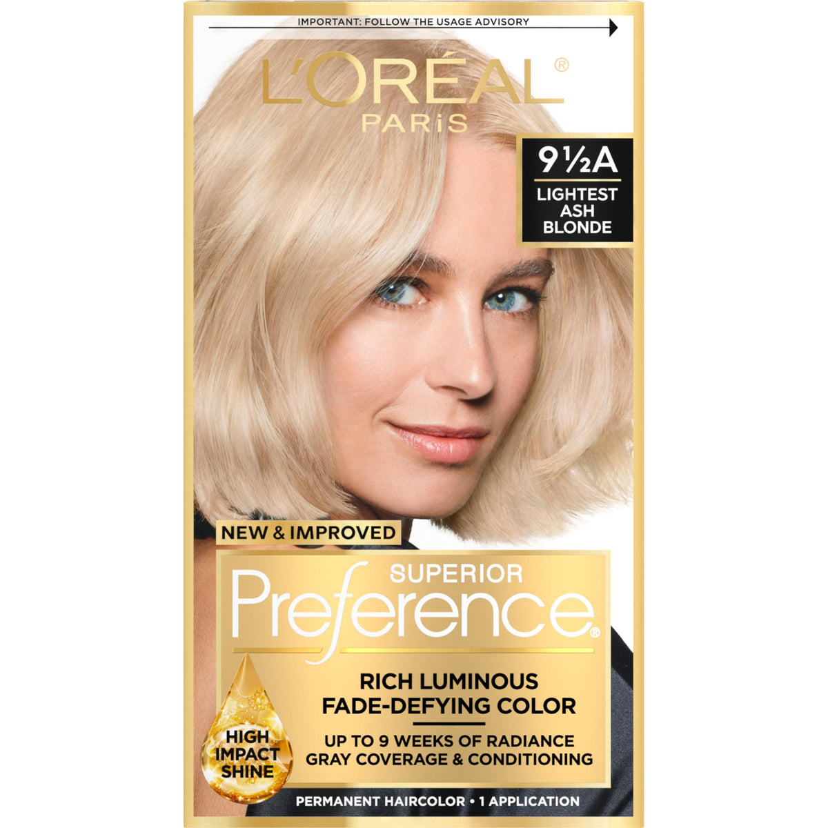 L'Oreal Paris front packaging showing kit and shade information for confident choice