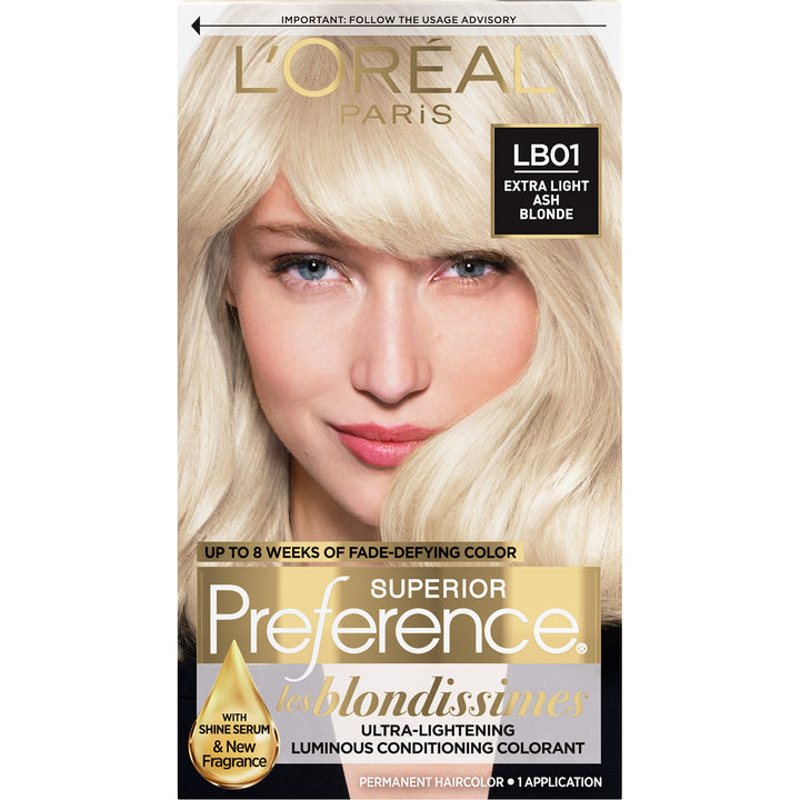 L'Oréal Paris front packaging showing kit and shade LB01 for easy identification and confidence