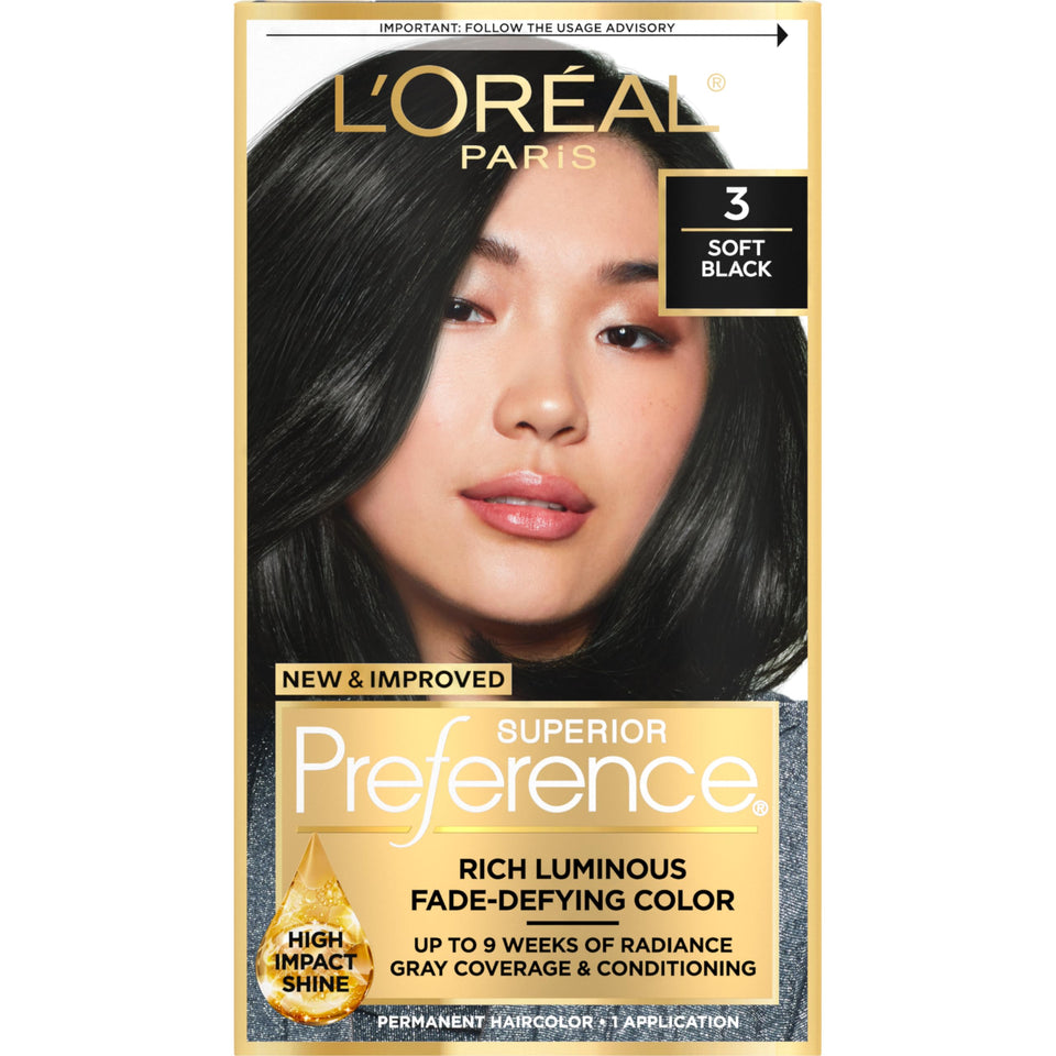 L'Oreal Paris front packaging showing full kit and product benefit