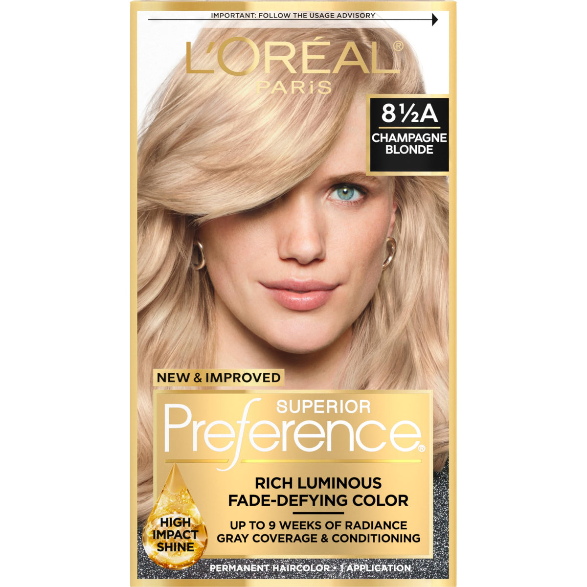 L'Oreal Paris front packaging showing shade and benefits