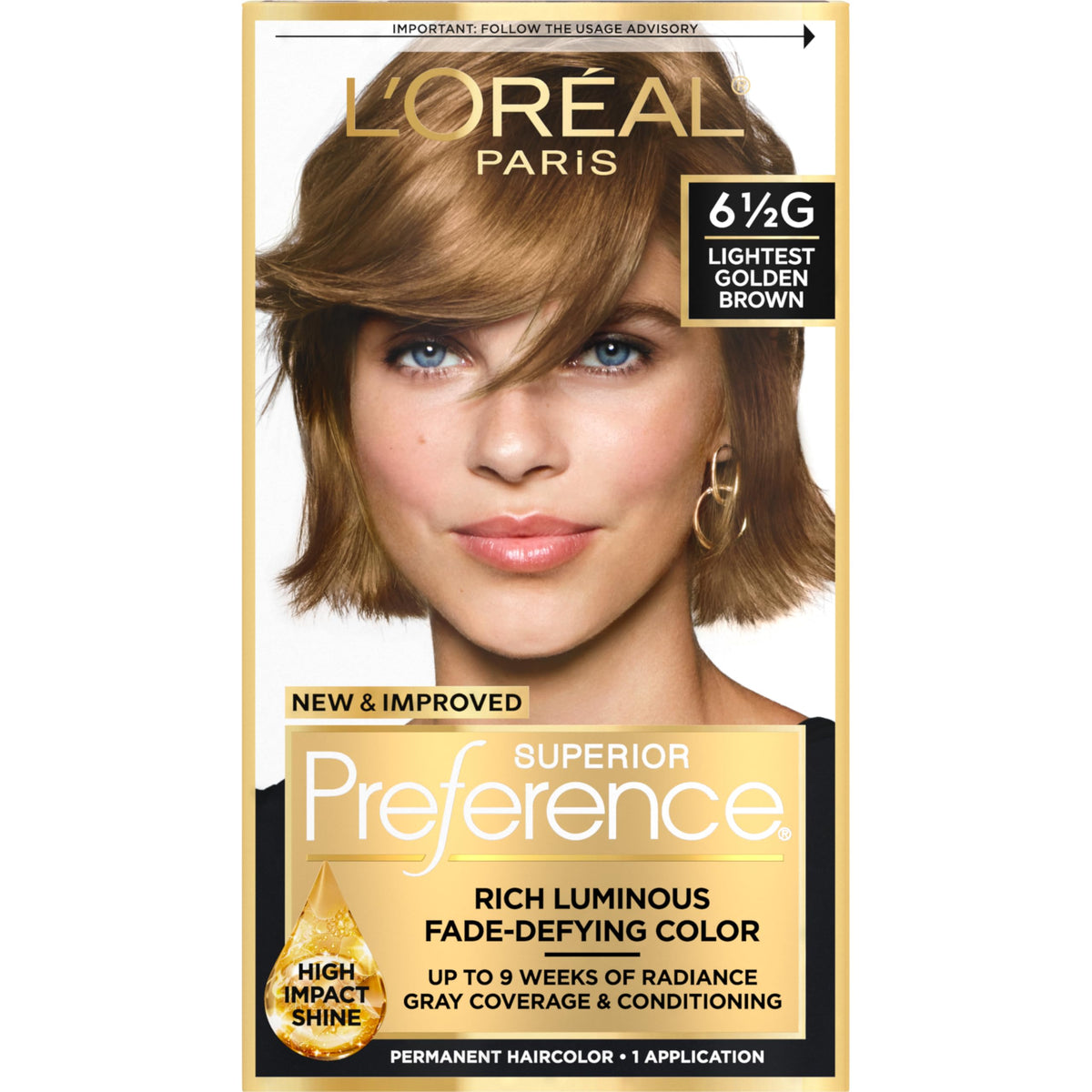 L'Oreal Paris front packaging showing shade and kit benefits for confident purchase