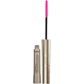 L'Oreal Paris telescopic front packaging showing compact black tube and branded label for reliable length