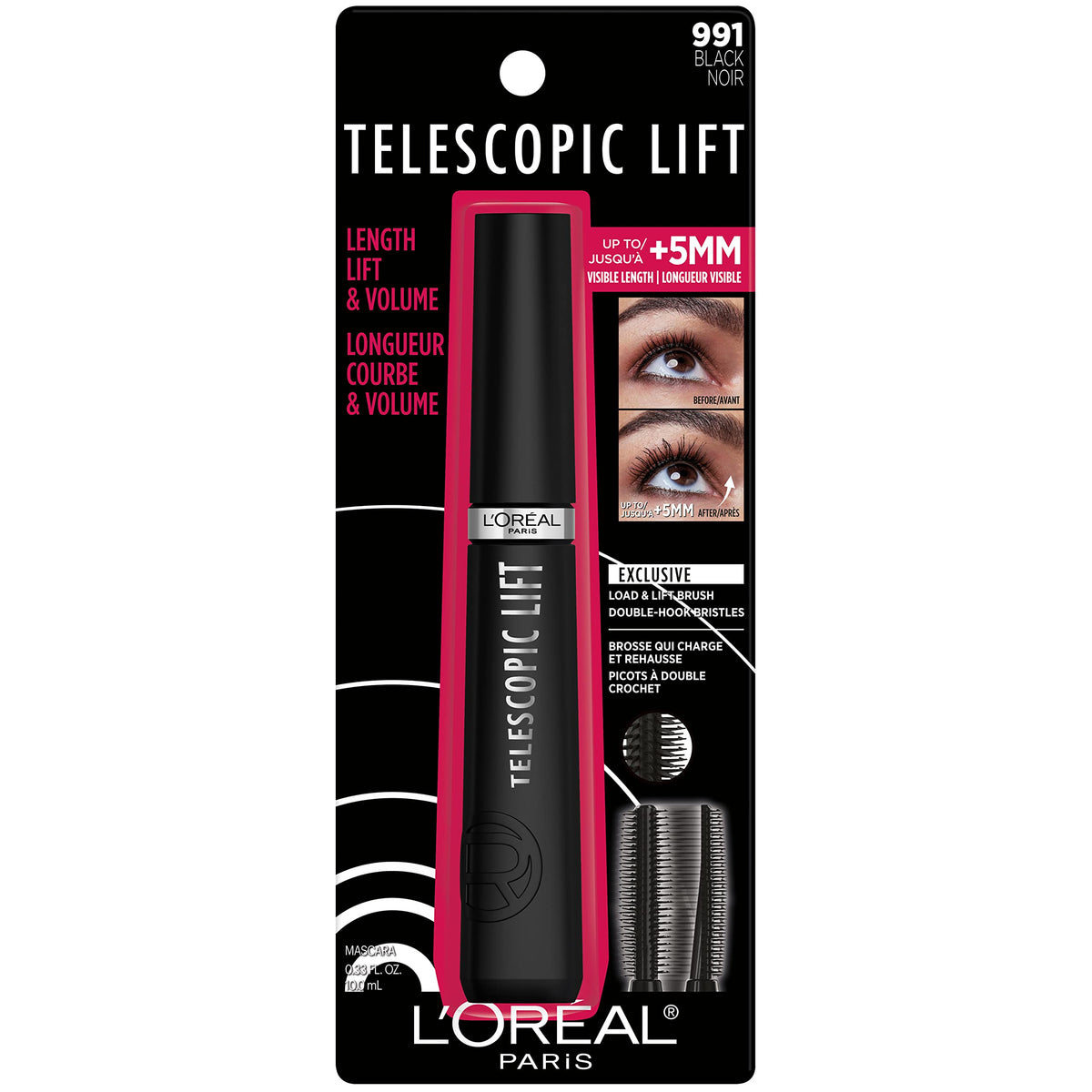 L'Oreal Paris applying mascara in lifestyle setting for long-lasting wear benefit