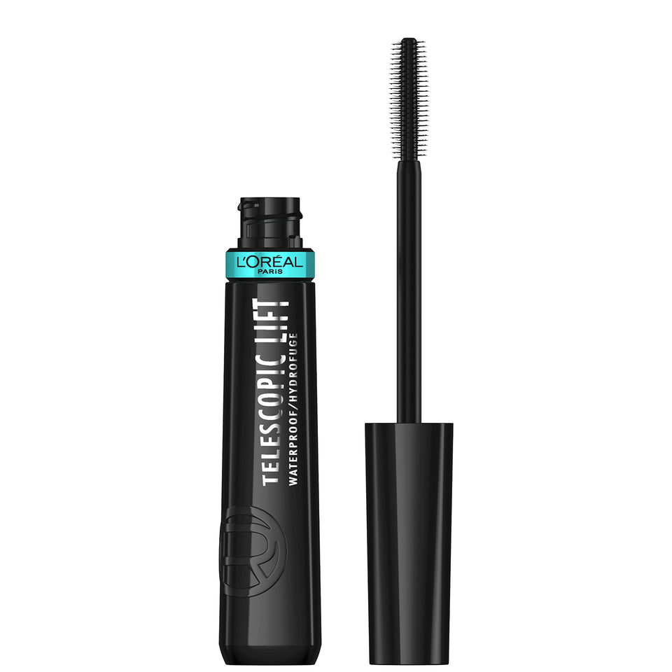 L'Oreal Paris mascara front packaging showing waterproof black shade and benefits