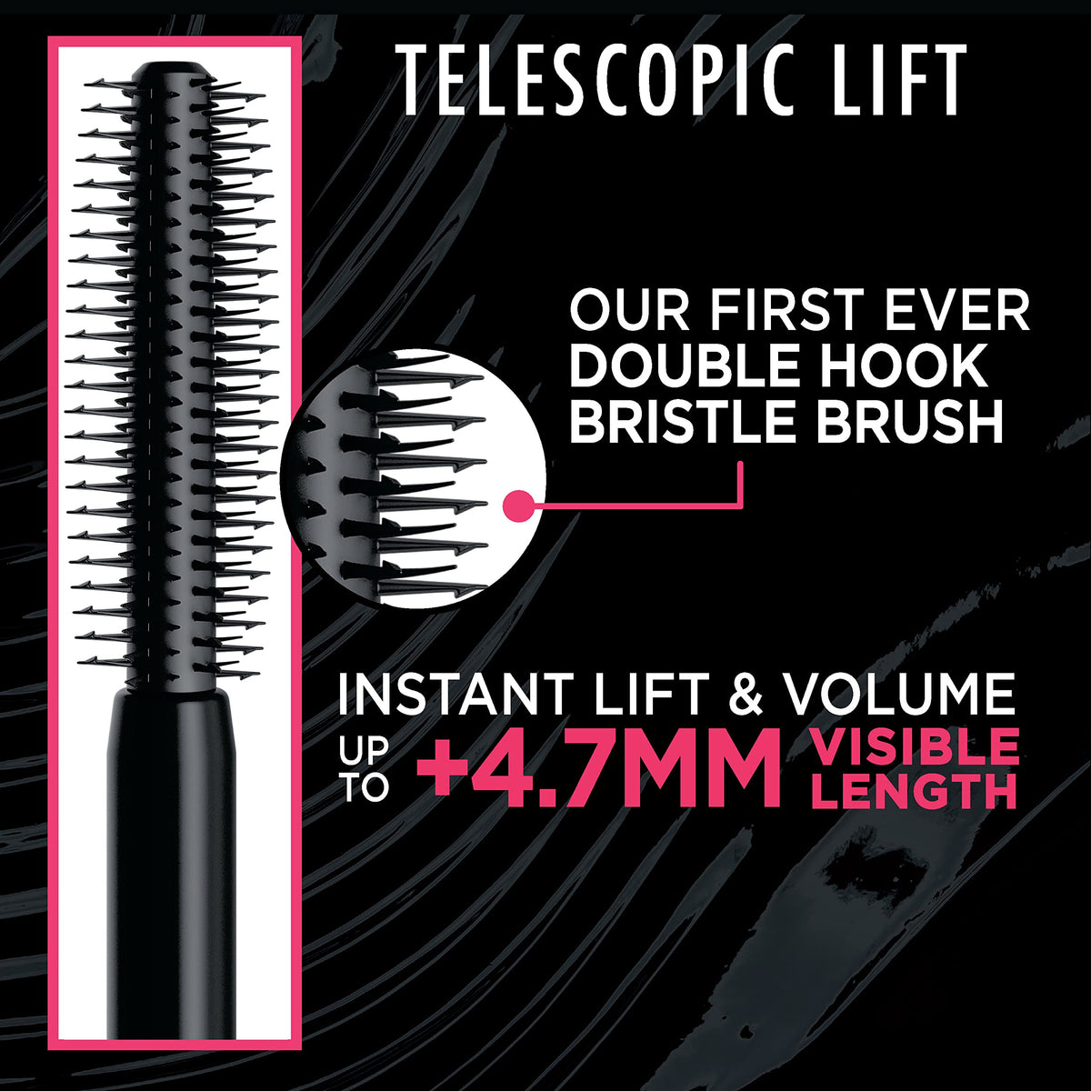 L'Oreal Paris wand texture closeup displaying smooth formula for lengthening