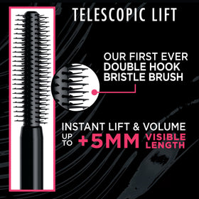 L'Oreal Paris mascara texture swatched to show buildable coverage benefit