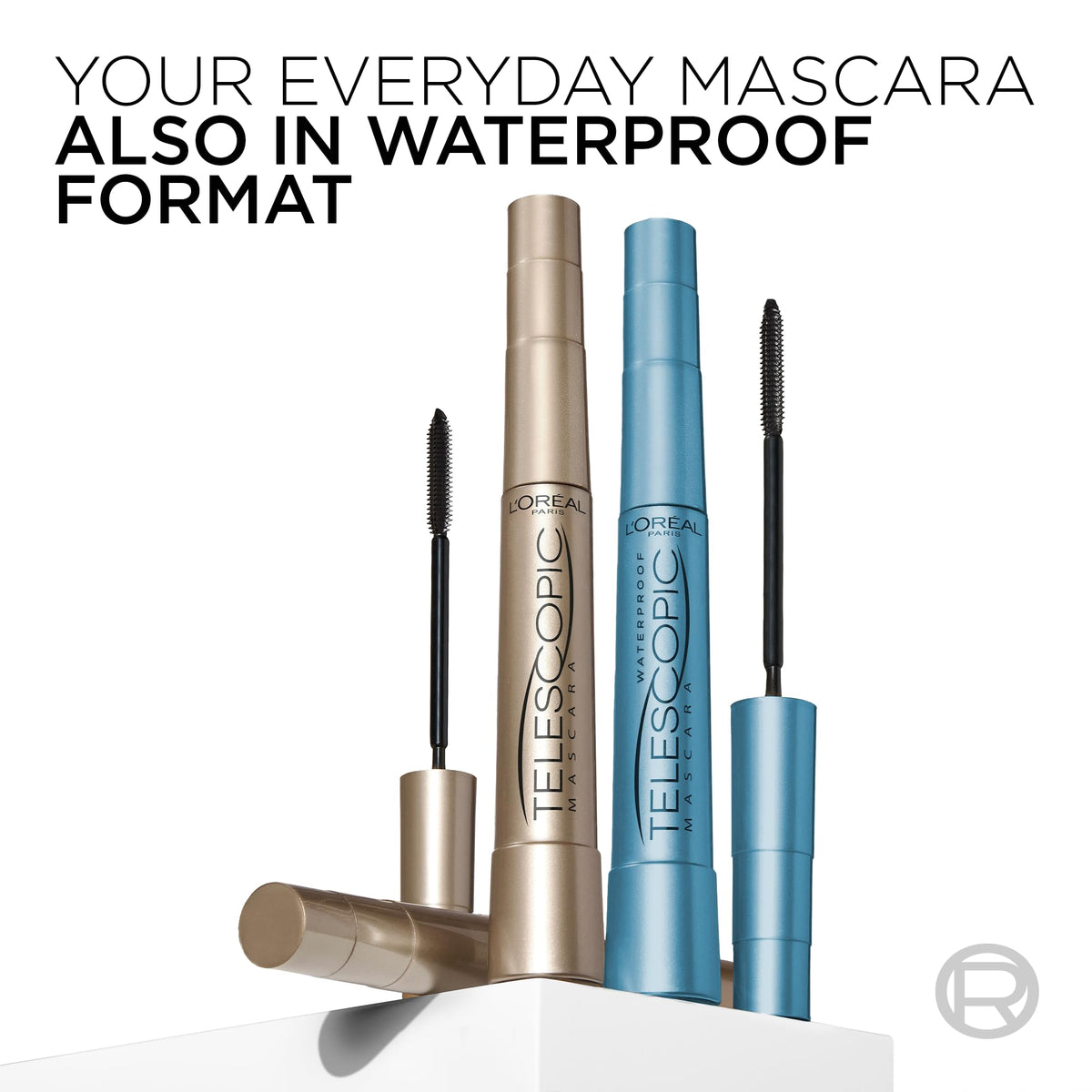 L'Oreal Paris telescopic packaging label and claims highlighting tester information