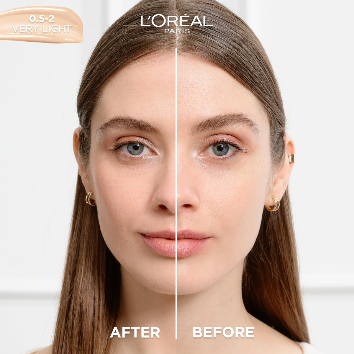 L'Oreal Paris tinted serum pump dispenser close-up showing precise application and mess-free control