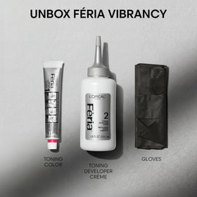 L'Oreal Paris label close-up highlighting ammonia-free demi-permanent formula