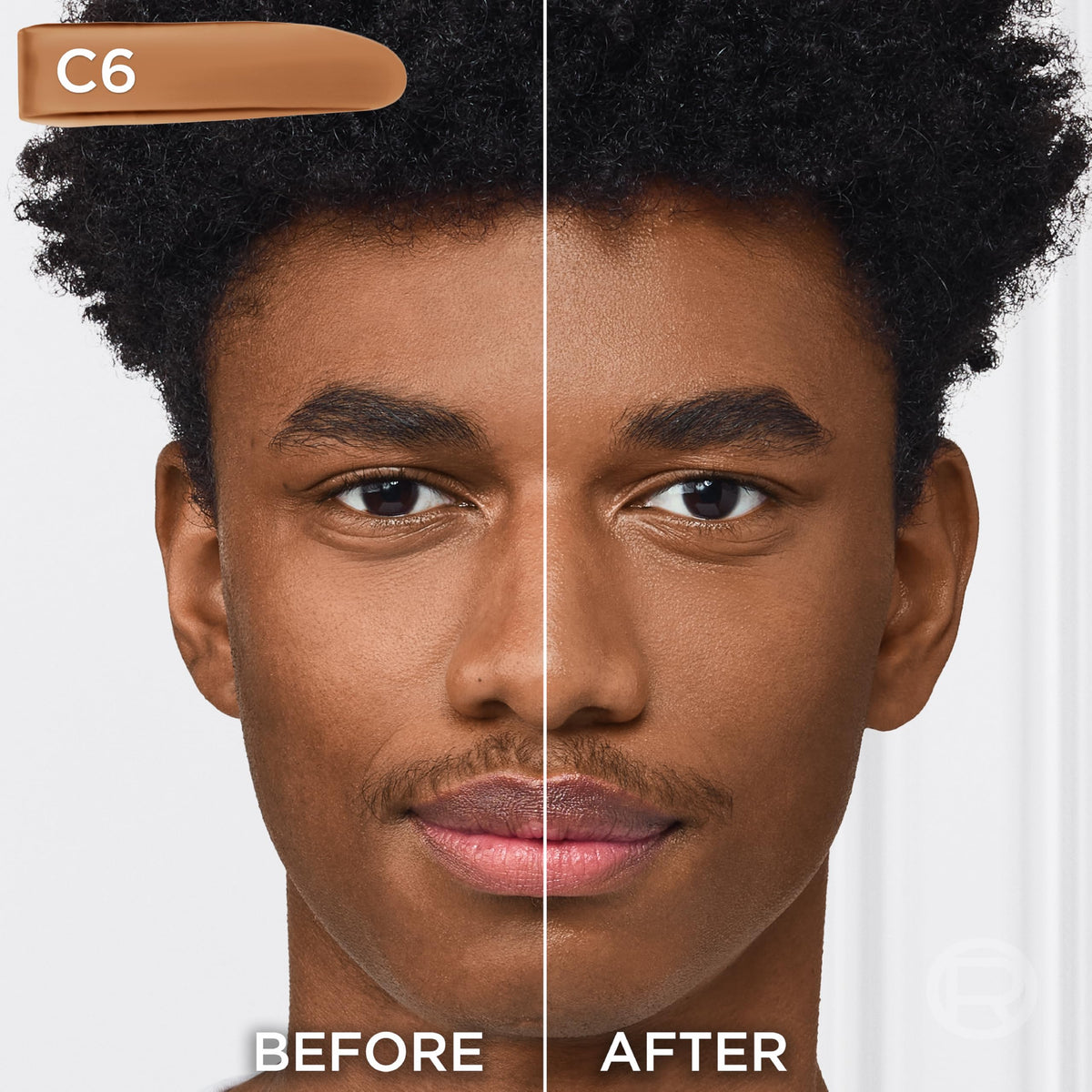 L'Oreal Paris foundation applied with fingers demonstrating skin-like finish benefit