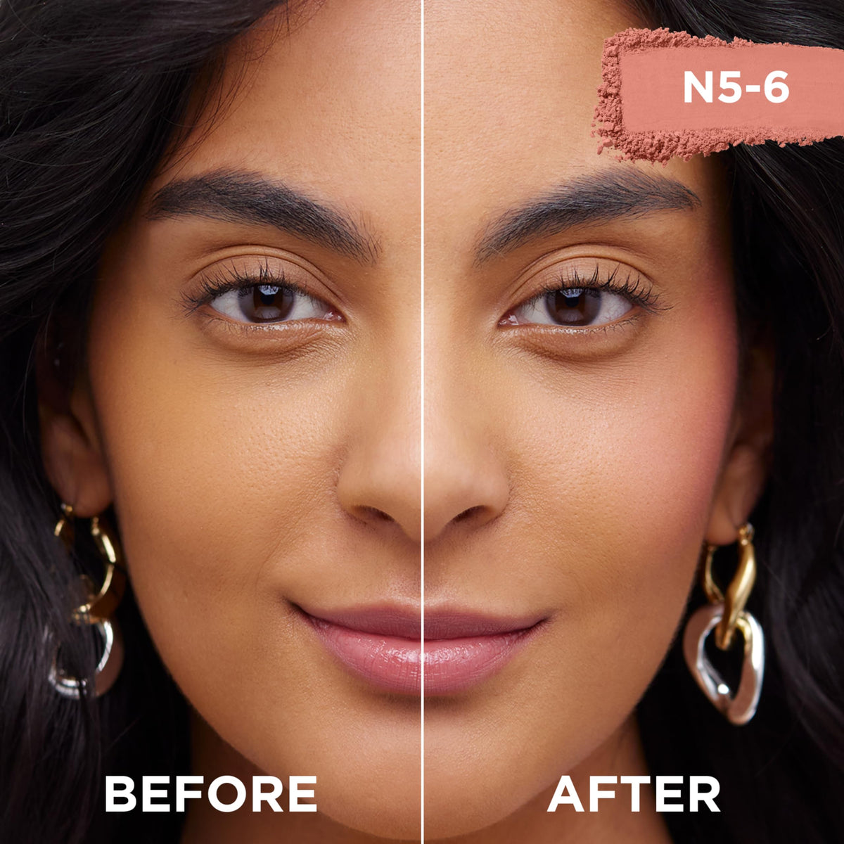 L'Oreal Paris applying blush with brush to demonstrate smooth, buildable coverage