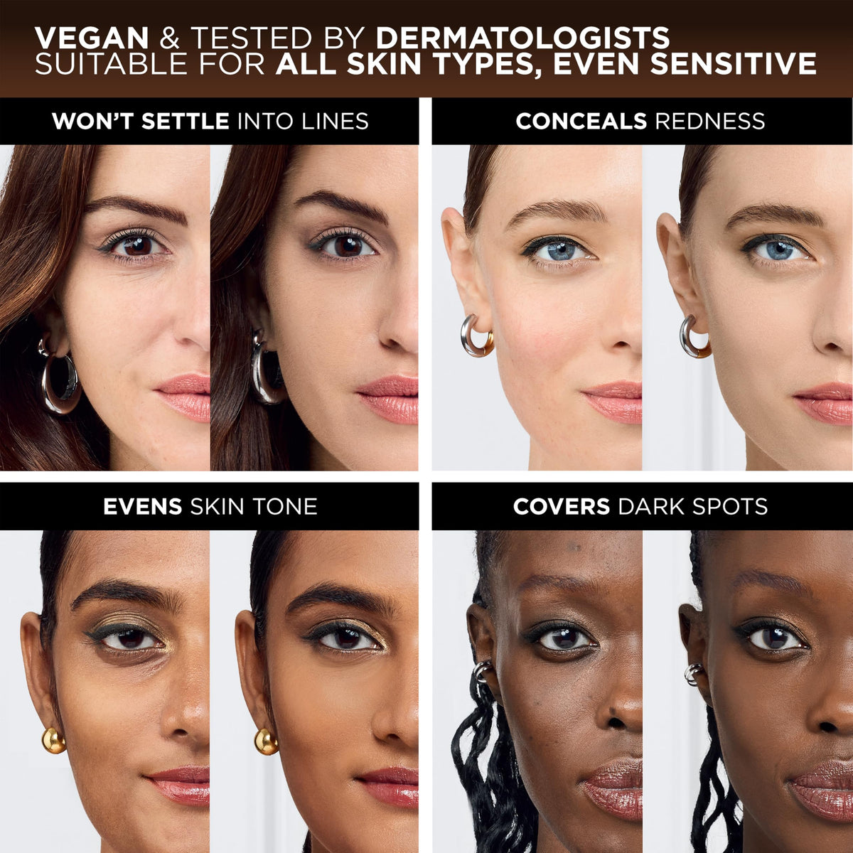 L'Oreal Paris blended face before and after showing seamless result