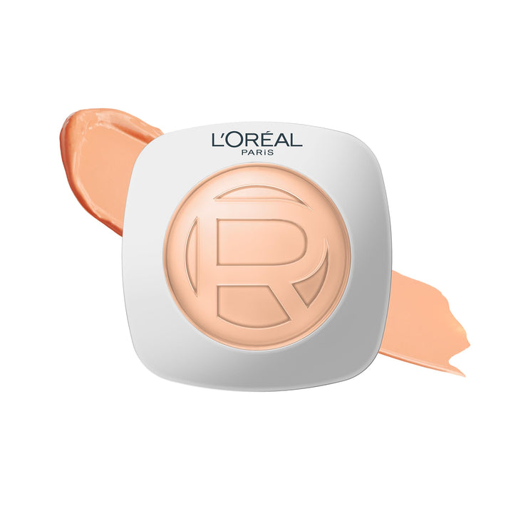 L'Oreal Paris compact front view showing sleek design and shade label