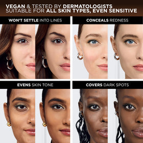 Label close-up of L'Oreal Paris True Match listing no fragrance and vegan benefits
