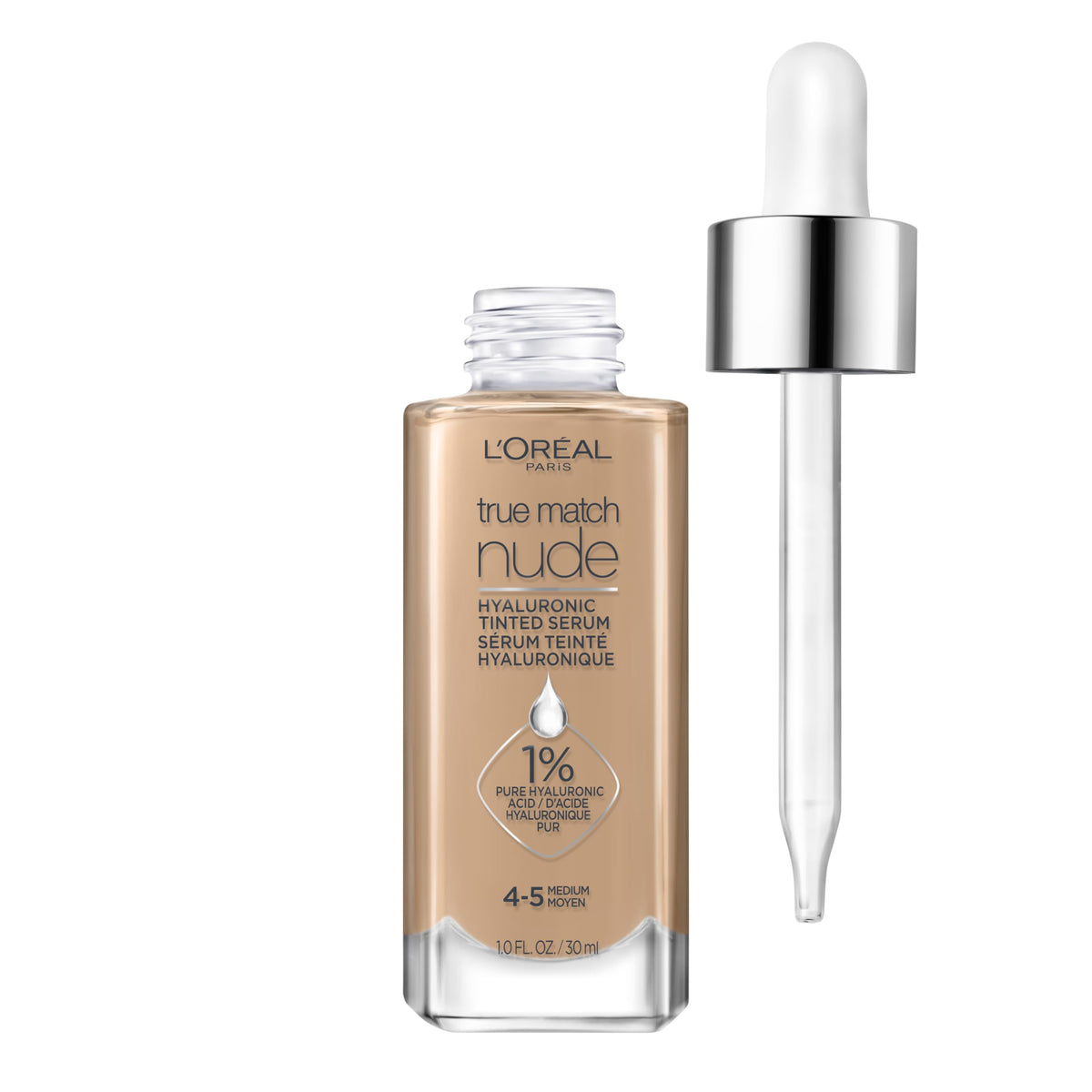 L'Oreal Paris front packaging showing tinted serum and natural finish benefit