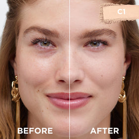L'Oreal Paris compact opened to reveal mirror and applicator for on-the-go touch-ups