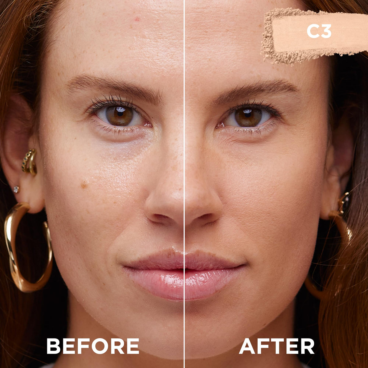 L'Oreal Paris True Match powder opened with mirror for easy on-the-go application